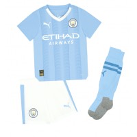 Camiseta Manchester City Jeremy Doku #11 Primera Equipación Replica 2023-24 para niños mangas cortas (+ Pantalones cortos)